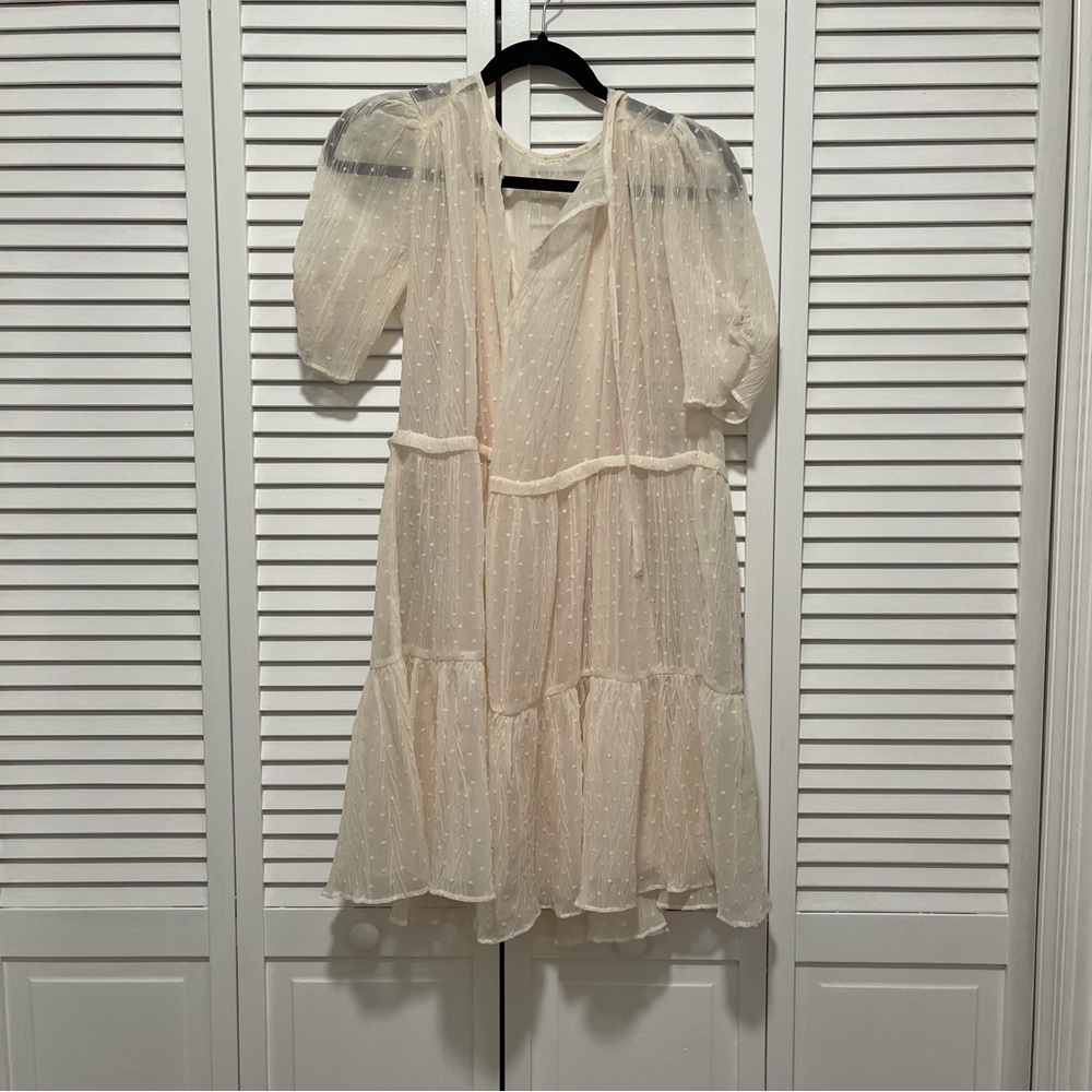 H&M polka dot sheer tiered dress